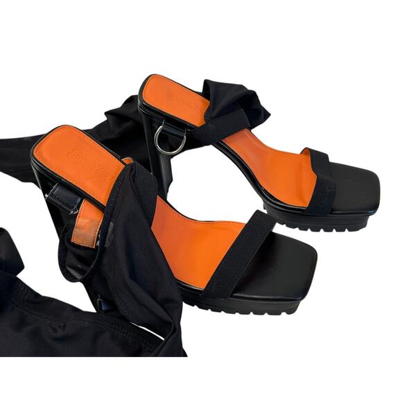 SUGAR THRILLZ DOLLS KILL Mesh Thigh High Platform Heels Sandals Size 8 NEW - Picture 8 of 12